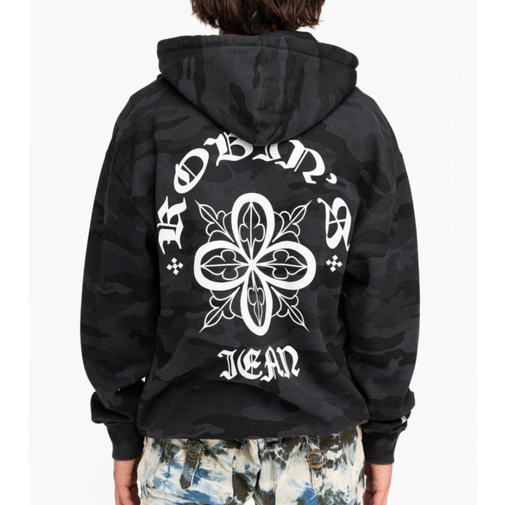 Robins Jeans Camo Ornate Hoodie Graphic Back Print Streetwear Grail Size Small